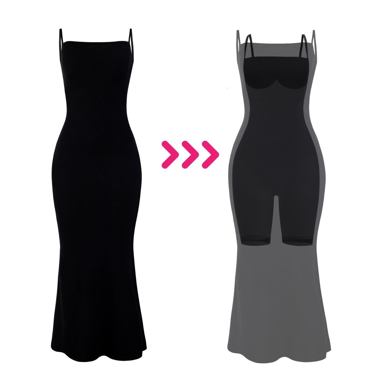 Robe noir avec body shaper inclu